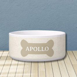 Comedero Personalizado Hueso Neutral y Mascota Nombre del p