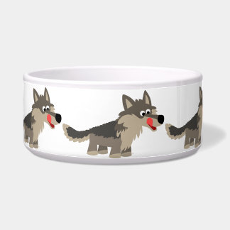 Comedero Personalizado lindo Hungry Wolf Dog Bowl