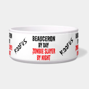 Comedero Personalizado llamado Beauceron Dog Zombie Chiste 