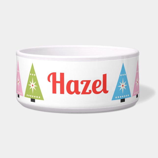 Comedero Personalizado Mascota de árbol de Navidad moderno  (Frente)