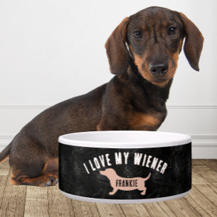 Comedero Personalizado Me encanta mi Wiener divertido Dachs