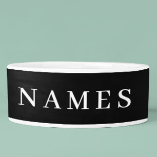 Comedero Personalizado negro simple Añadir su nombre elegan
