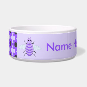 Comedero Personalizado Neutral de Abeja Infantil Púrpura Cu