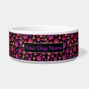 Comedero Personalizado Nombre de perro patrón de garras col