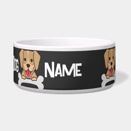 Comedero Personalizado Nombre de perro Texto Perro de cacho