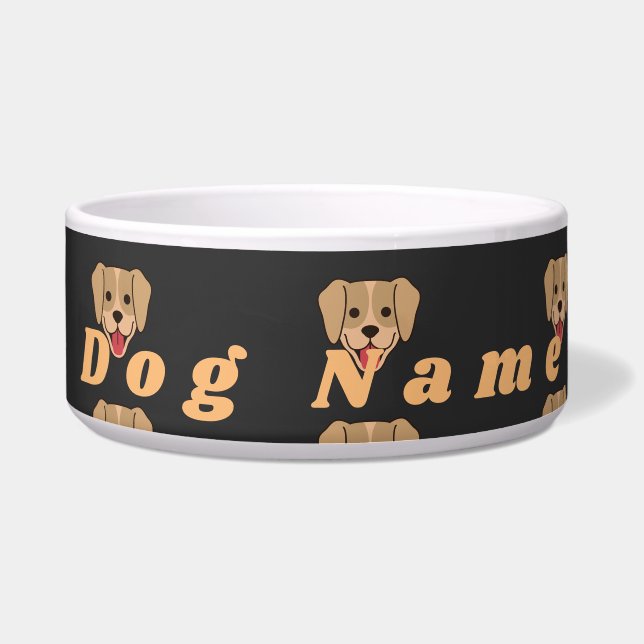 Comedero Personalizado Nombre Perro Imagen de perro Aliment (Frente)