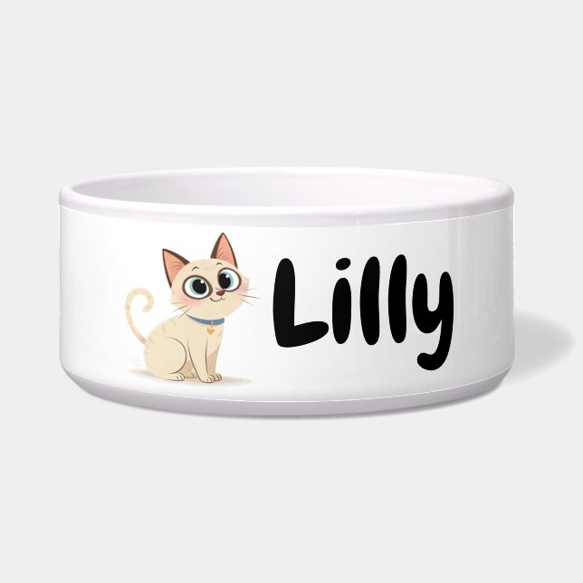 Comedero Personalizado personalizado Mascota de gatos (Frente)
