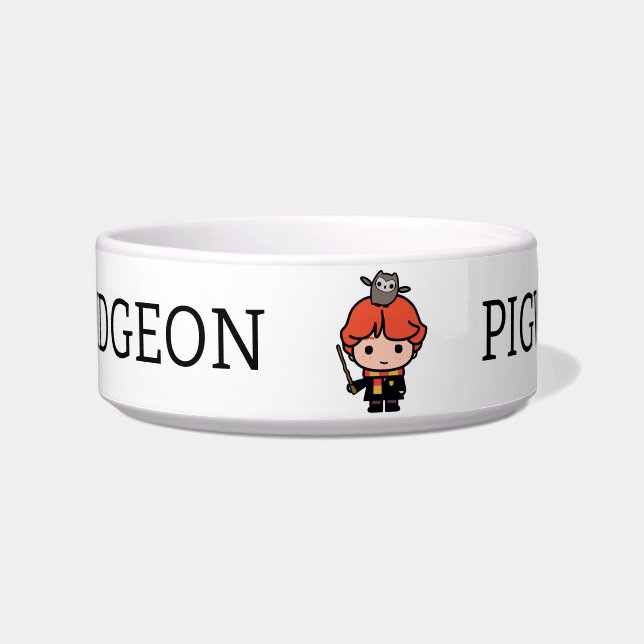 Comedero Personalizado Ron Weasley y Pigwidgeon (Frente)