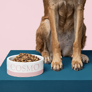 Comedero Personalizado rosa Rubor silenciado Mascota nombre