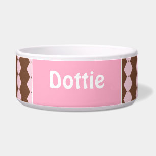 Comedero Personalizado rosa y marrón