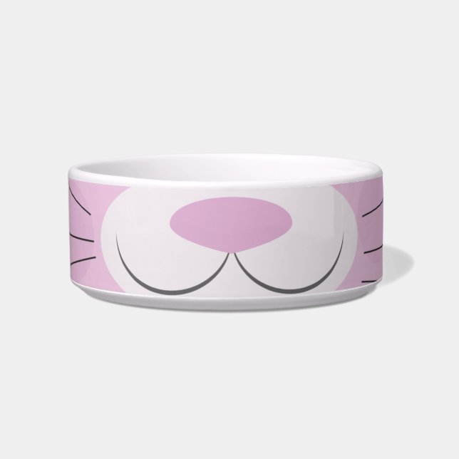 Comedero Personalizado rosado de Cute Kitten Face Bowl (Frente)