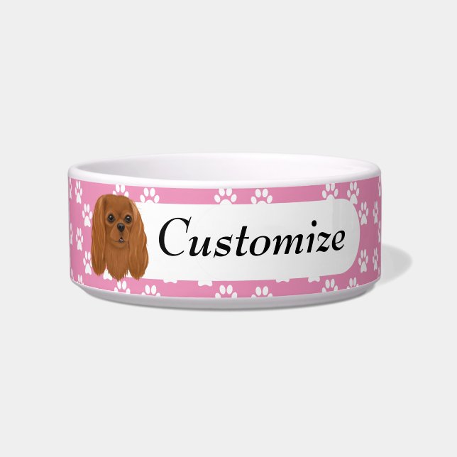 Comedero Personalizado Ruby Cavalier King Charles Spaniel   (Frente)