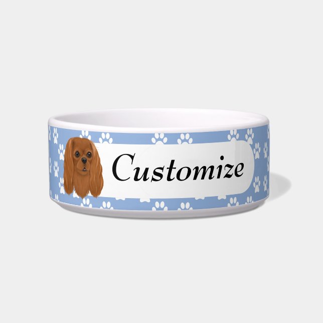 Comedero Personalizado Ruby Cavalier King Charles Spaniel   (Frente)
