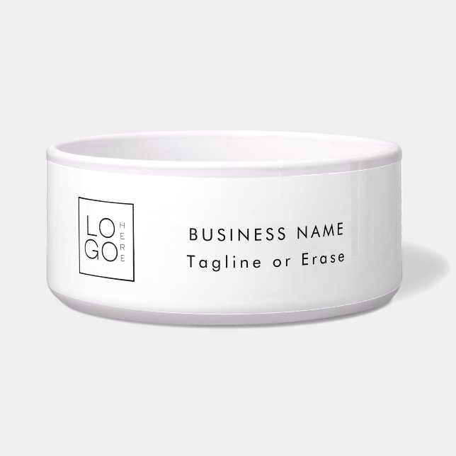 Comedero Personalizado Square Business Logo Blanco Minimali (Frente)