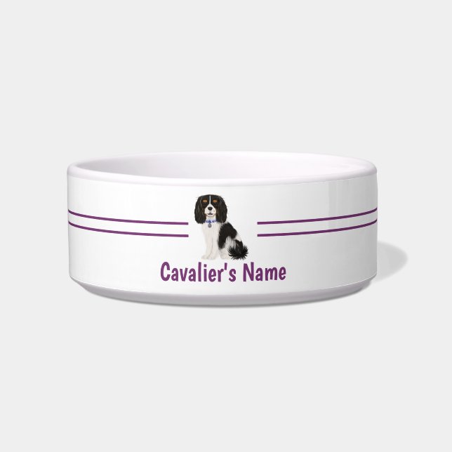 Comedero Personalizado Tri Color Cavalier King Charles Span (Frente)