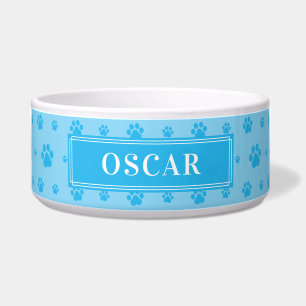 Comedero Personalizado Tu Nombre De Perro SkyBlue Paws Cera
