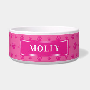 Comedero Personalizado Tu Nombre Perro Papas Rosadas Cerámi