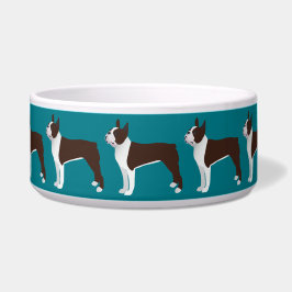 Comedero Personalizar básico de Boston Terrier con texto y