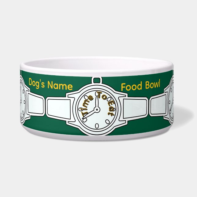 Comedero Personalizar el nombre del perro para comer comida (Frente)