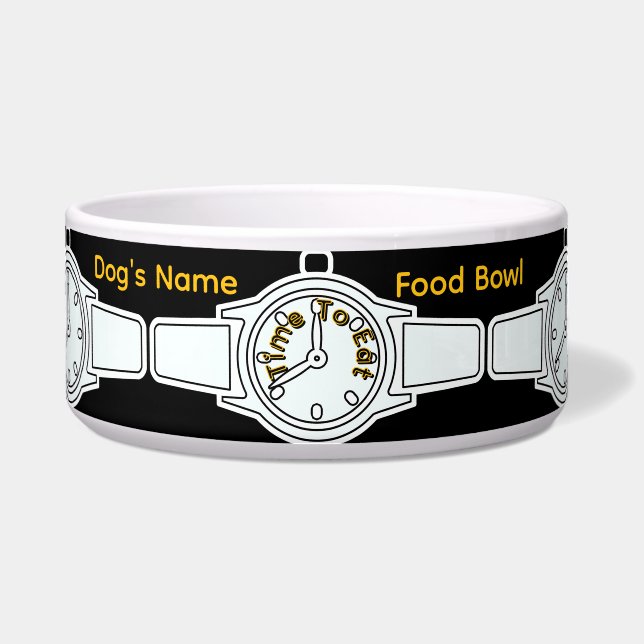 Comedero Personalizar el nombre del perro para comer comida (Frente)