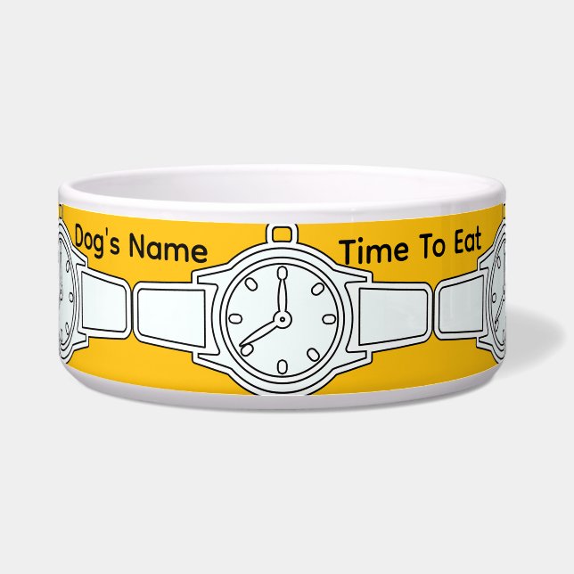 Comedero Personalizar el nombre del perro tiempo de comer (Frente)