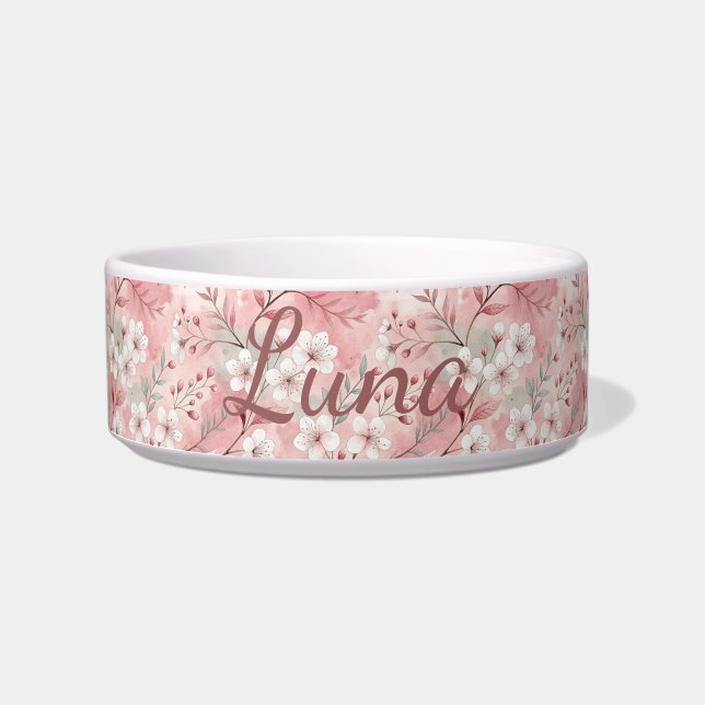 Comedero Personalized Bloom Sakura Pink Burgundy (Frente)