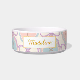 Comedero Personalized Cat Name Pastel Pink Bowl Ceramic