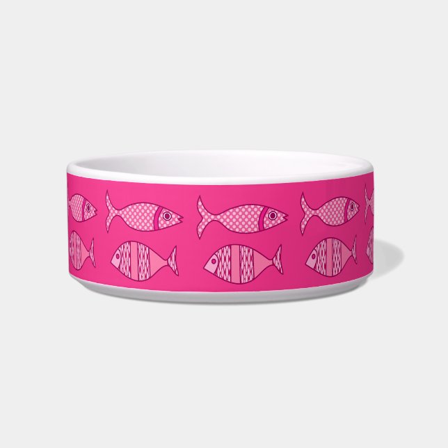 Comedero Pescado retro moderno, fucsia, rosa claro, rosa pr (Izquierda)