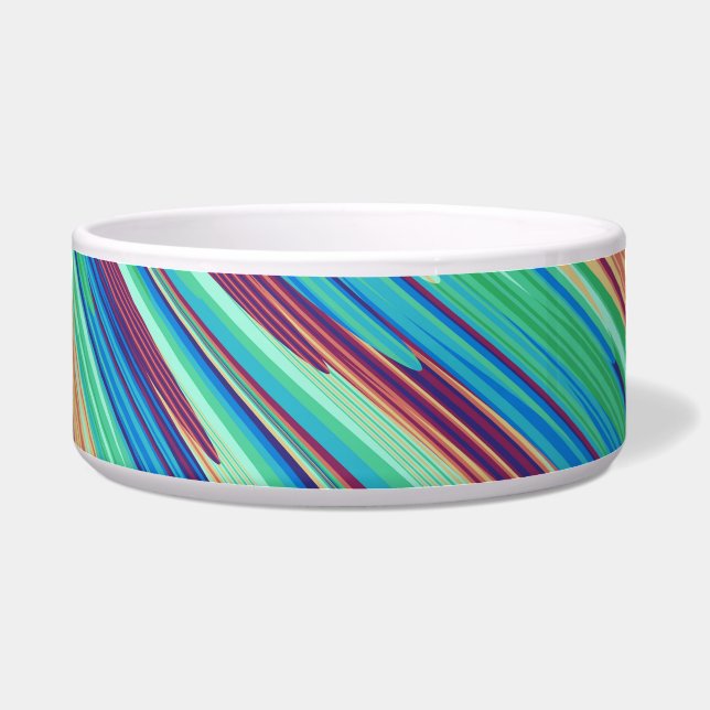 Comedero Pestañas geométricas abstractas de Naranja azul Ve (Frente)