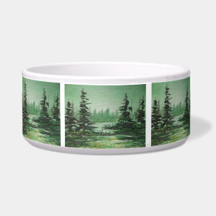 Comedero Pet Bowl Ann Hayes pintando bosque verde