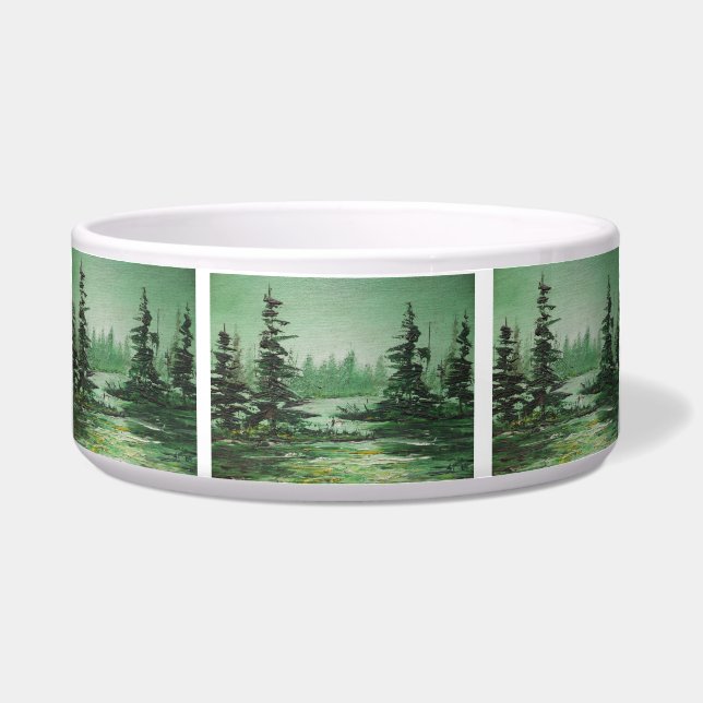 Comedero Pet Bowl Ann Hayes pintando bosque verde (Frente)
