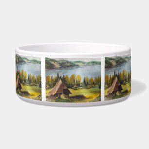 Comedero Pet Bowl Ann Hayes Pintando Chalet En El Lago