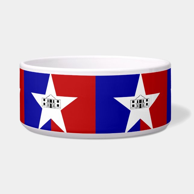Comedero Pet Bowl con bandera de San Antonio (Frente)