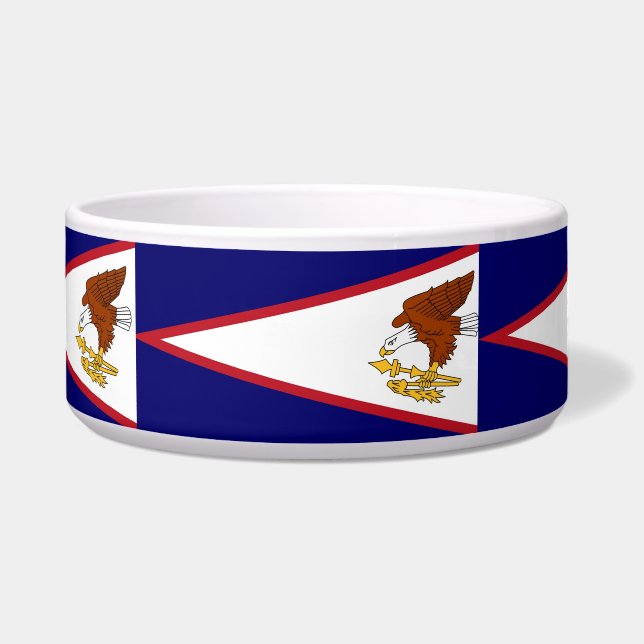 Comedero Pet Bowl de la bandera de Samoa Americana (Frente)