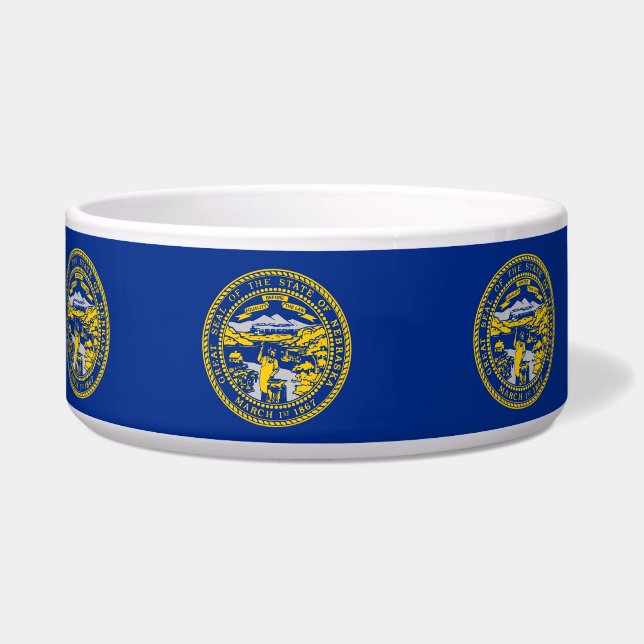 Comedero Pet Bowl de la bandera del Estado de Nebraska (Izquierda)