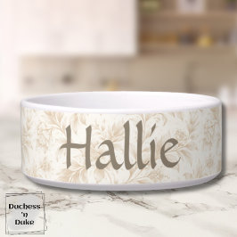 Comedero Pet Bowl - Ivory Botanical, Personalized 
