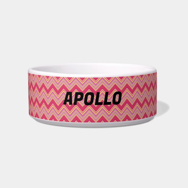 Comedero Pet Bowl Rosa Zigzag (Frente)
