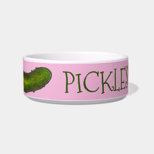 Comedero Pickles Dog Green Dill Pickle Pink personalizado