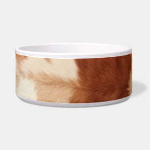 Comedero Piel de vaca de animales de crema marrón occidenta