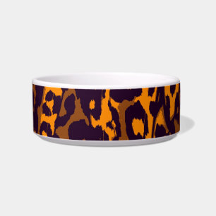 Comedero Piel negra amarilla retra del estampado leopardo