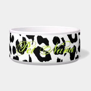 Comedero Pieles de piel de leopardo en blanco y negro