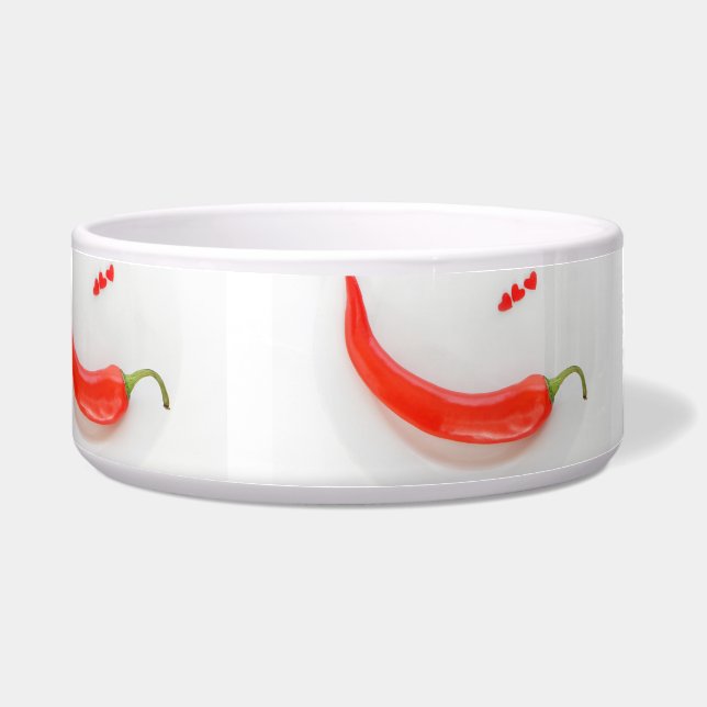 Comedero Pimienta caliente Corazón rojo blanco (Frente)