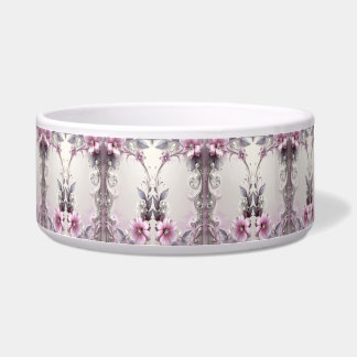 Comedero Pink Floral Frame Pet Bowl