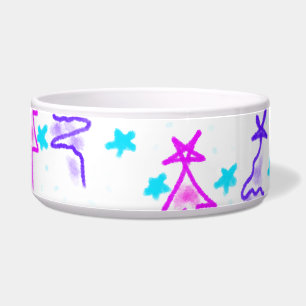 Comedero Pink Purple doodle christmas de árbol estrellas de
