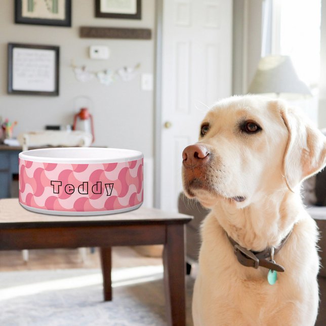 Comedero Pink Waves Pattern Ceramic Pet Bowl (Subido por el creador)