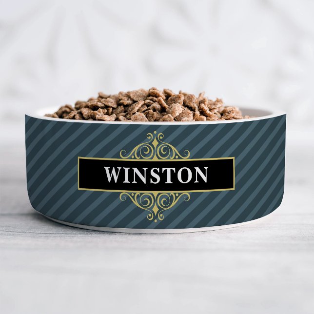 Comedero Pinstripe de oro negro personalizado (Subido por el creador)