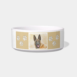 Comedero Pintura belga malinois - Arte de perro original