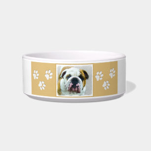 Comedero Pintura de bulldog - Arte de perros original y lin