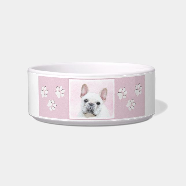 Comedero Pintura de Bulldog francés (crema/blanco) - Arte d (Derecha)