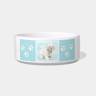 Comedero Pintura de Coton de Tulear - Arte de perro origina